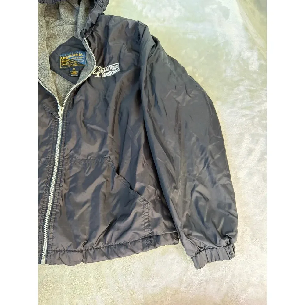 Las Vegas Day School Uniform Jacket Fleece Lined Hooded Navy Youth Medium YM